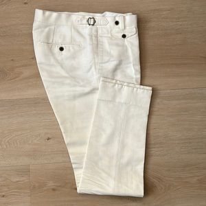 Suitsupply White Cotton-Linen Brentwood Trousers (31”) (Used)
